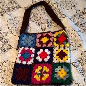 Colorful Crochet Patchwork Bag